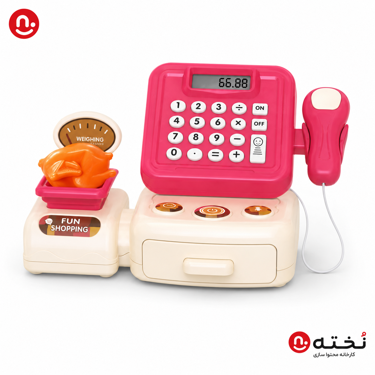 اسباب بازی-ست صندوق فروشگاهی با ترازو و بارکدخوان