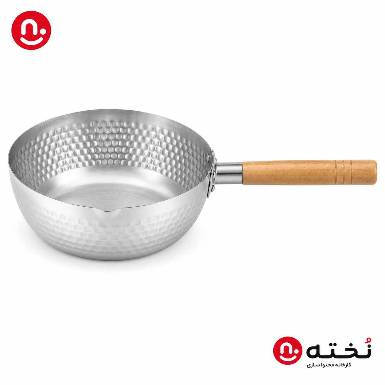 تابه استیل دسته چوبی