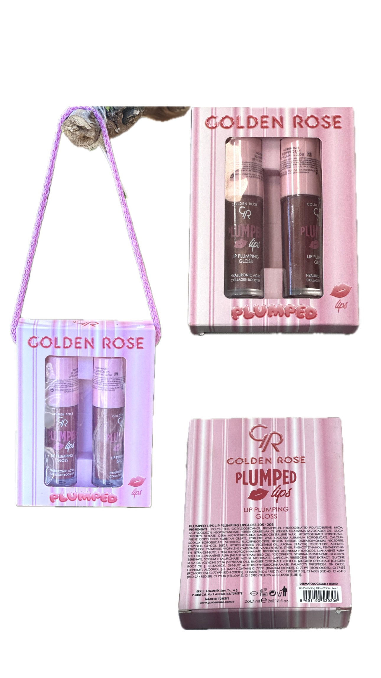 پك دوتايى حجم دهنده لب (ليپ پلامپر) golden rose