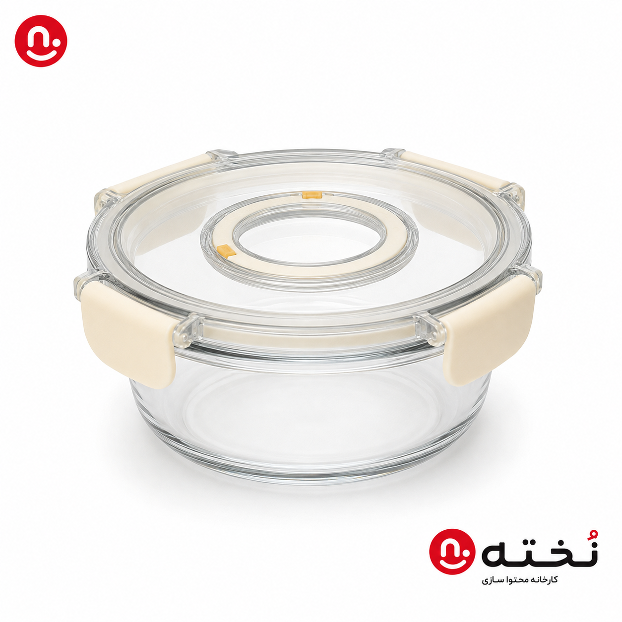 ظرف نگهدارنده شیشه‌ای-مدل گرد-قفل‌دار مدل GK2592۳