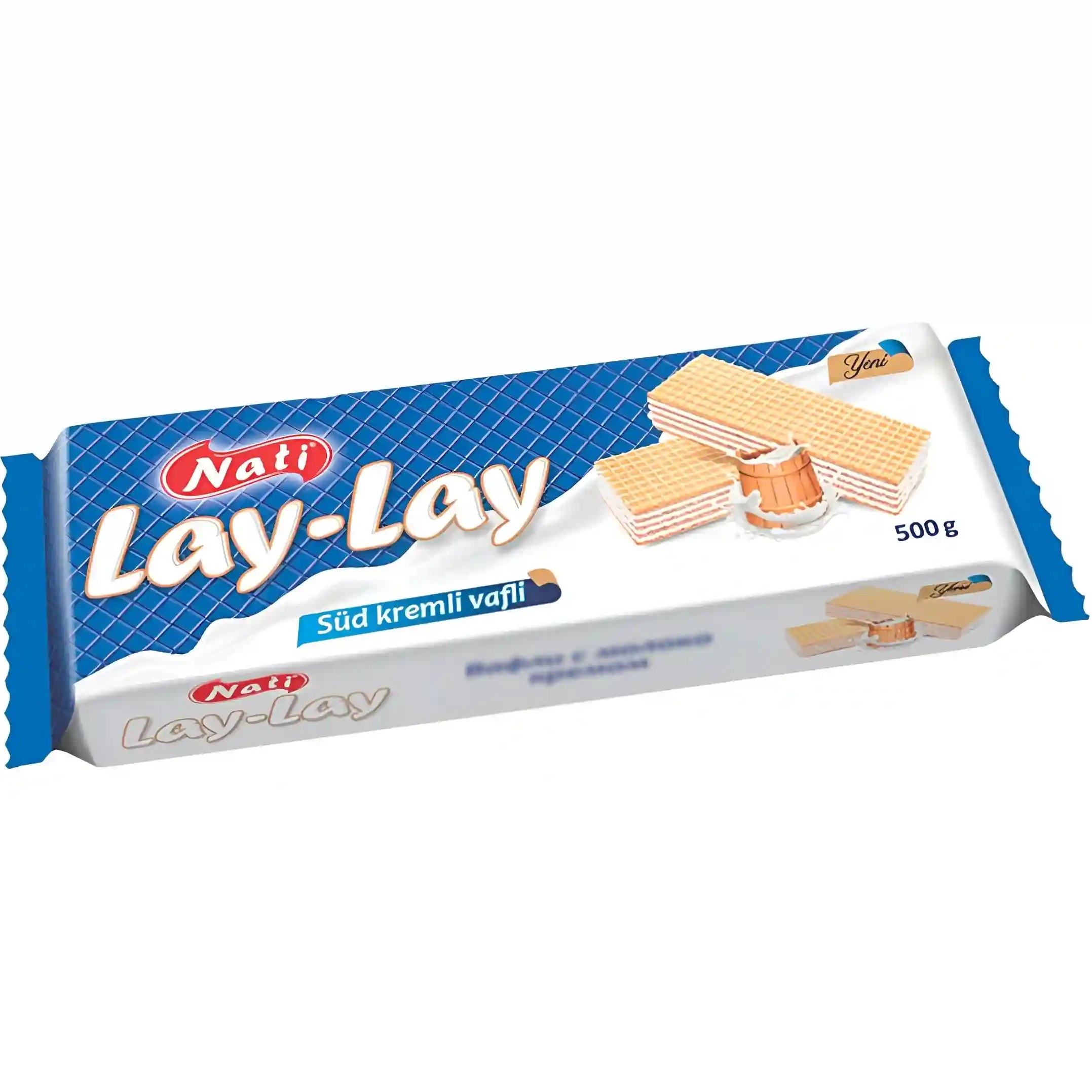 ویفر لی لی ناتی با کرم شیری Nati Lay-Lay Sud kremli vafli وزن 500 گرم