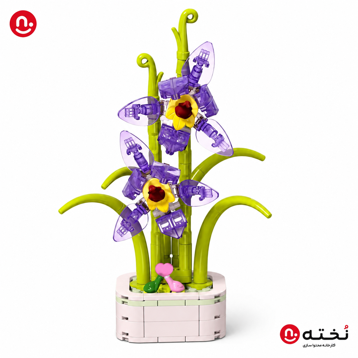 اسباب بازی-لگو گل دکوراتیو-۱۲۰ قطعه-طرح ارکیده گلبرگ‌لوتوسی
