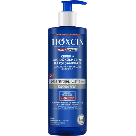 شامپو ضد شوره و ضد ریزش موی مردانه Bioxcin مدل Men Sport حجم ۵۰۰ میلی لیتر