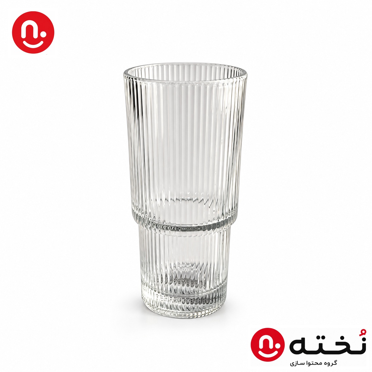 لیوان بلند شیار دار کریستالی دلی گلس مدل TY7510-2