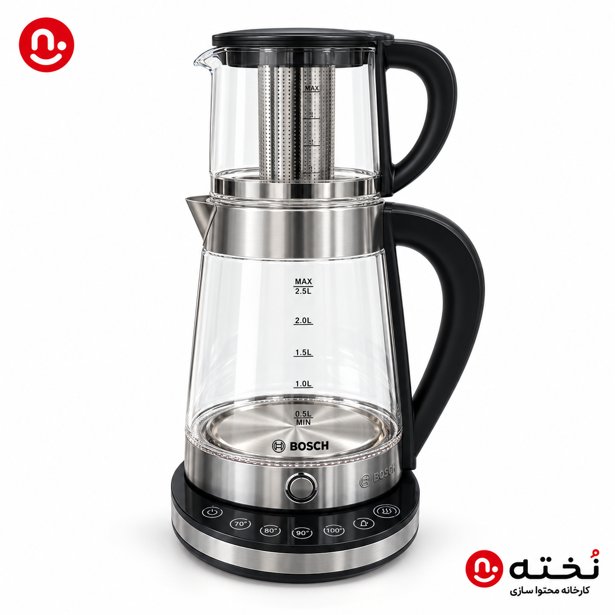 چای ساز روهمی لمسی ۱۸۰۰وات-۲/۵لیتری برند بوش مدل WB-129TS