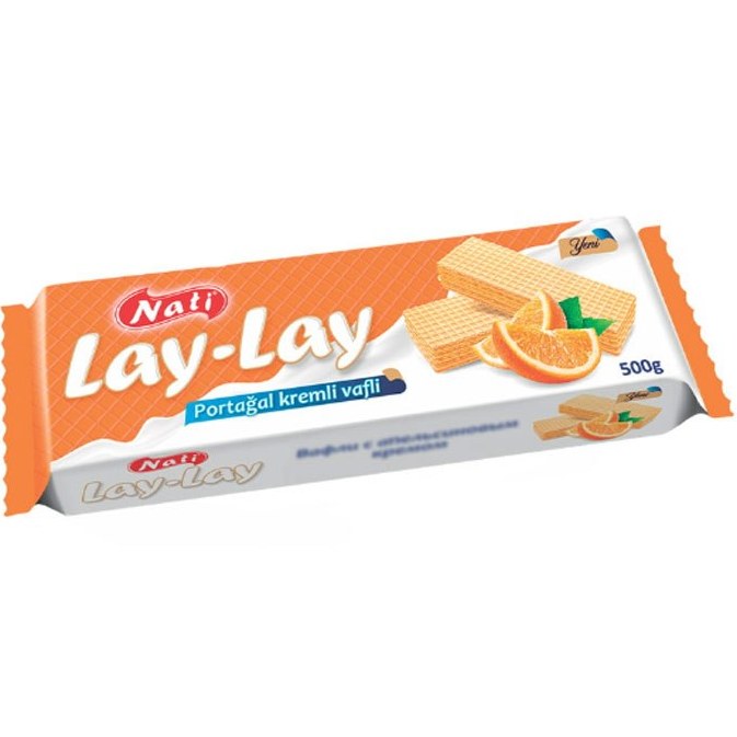 ویفر لی لی ناتی با کرم پرتقال Nati Lay-Lay Portogal Kremli Vafli وزن 500 گرم