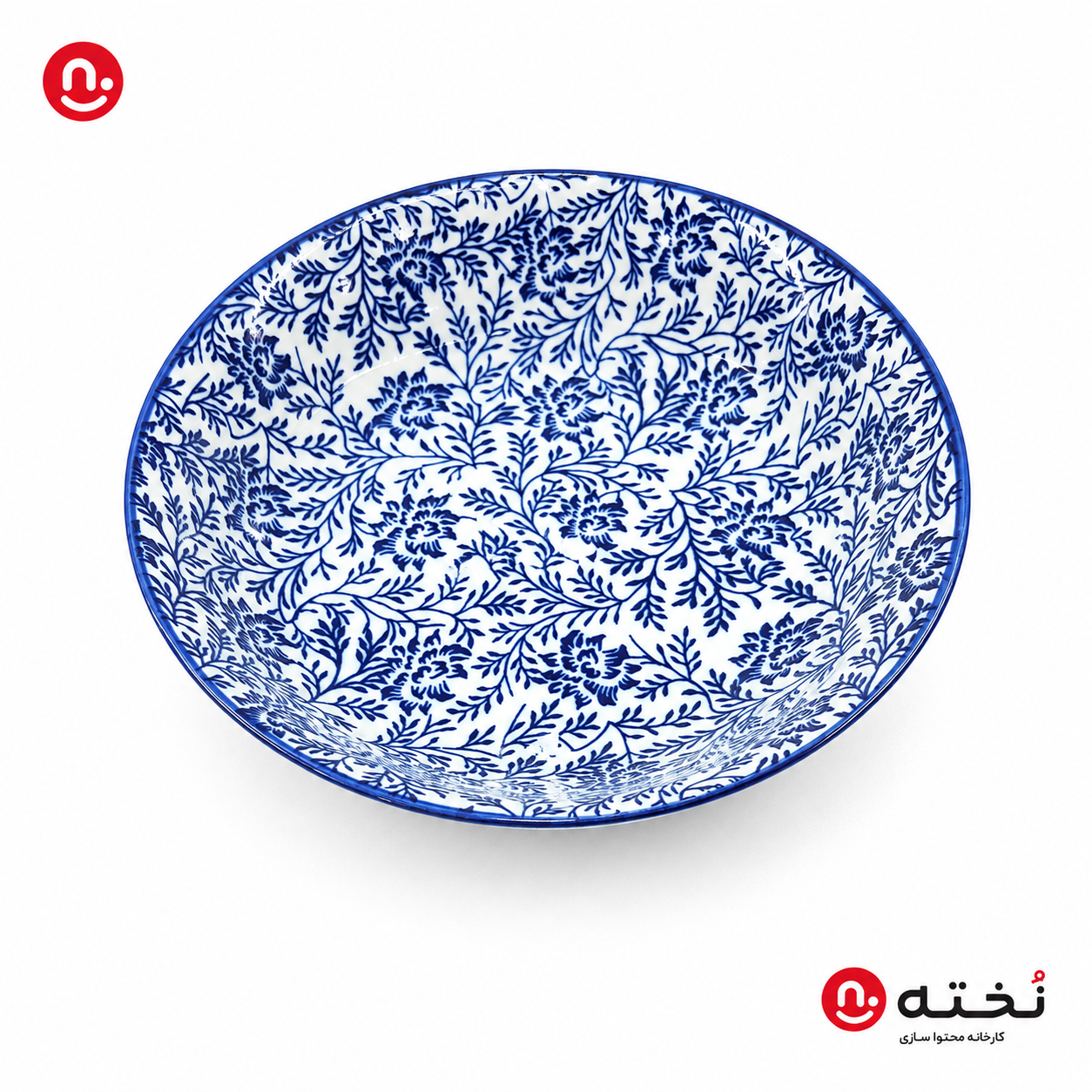 بشقاب خورشت خوری برند دنی هوم-طرح شکوفه آبی-مدل TP2055